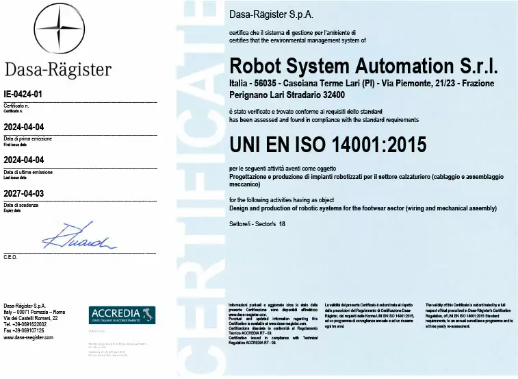Certificato ISO 14001
